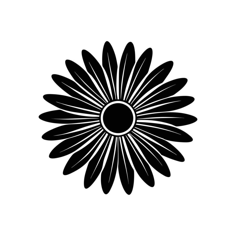 daisy flower silhouette illustration vector