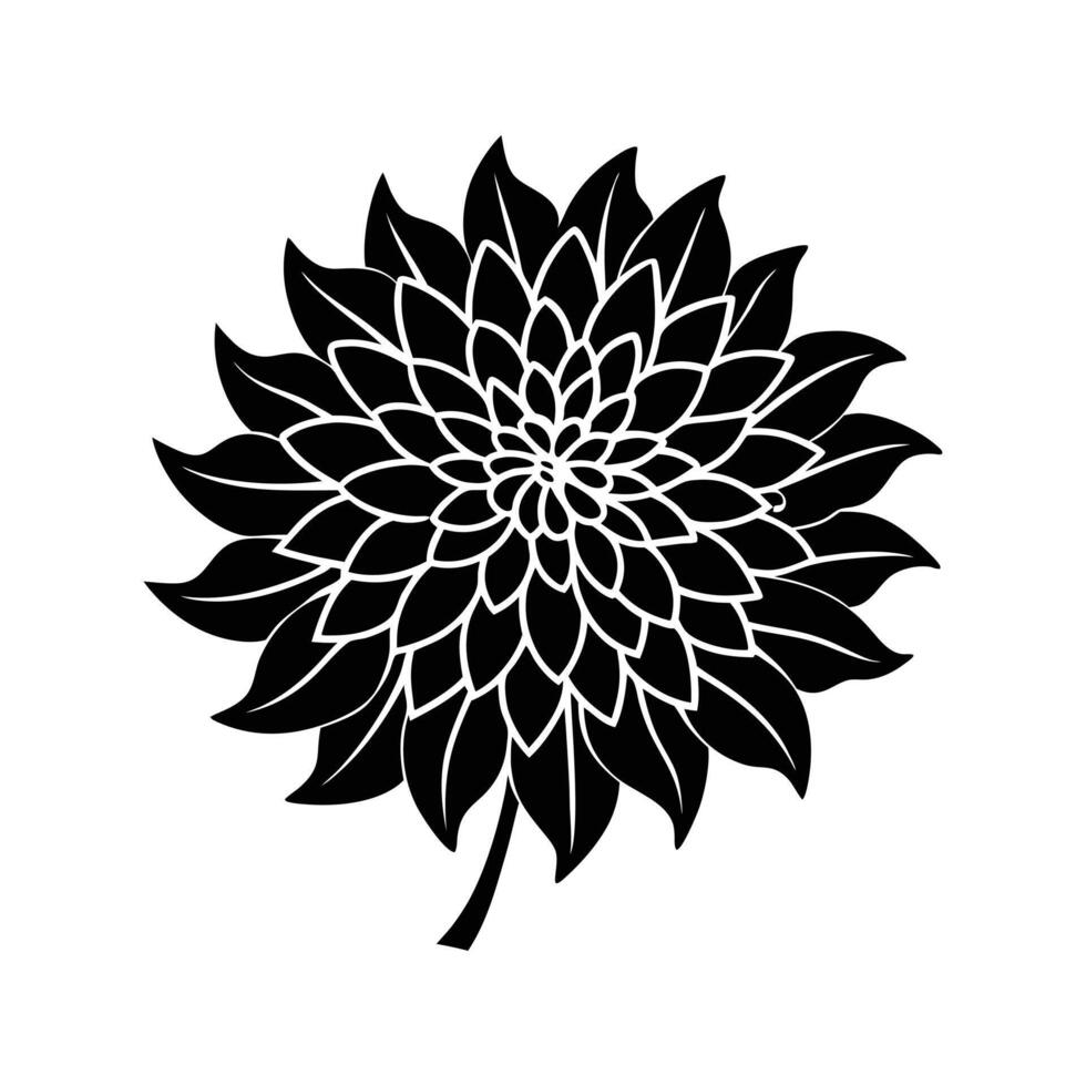 chrysanthemum silhouette illustration design vector