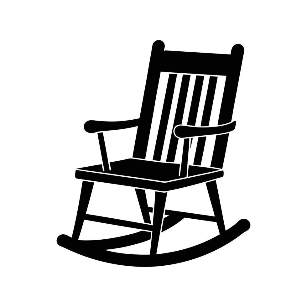 rocking chair silhouette design on white background vector