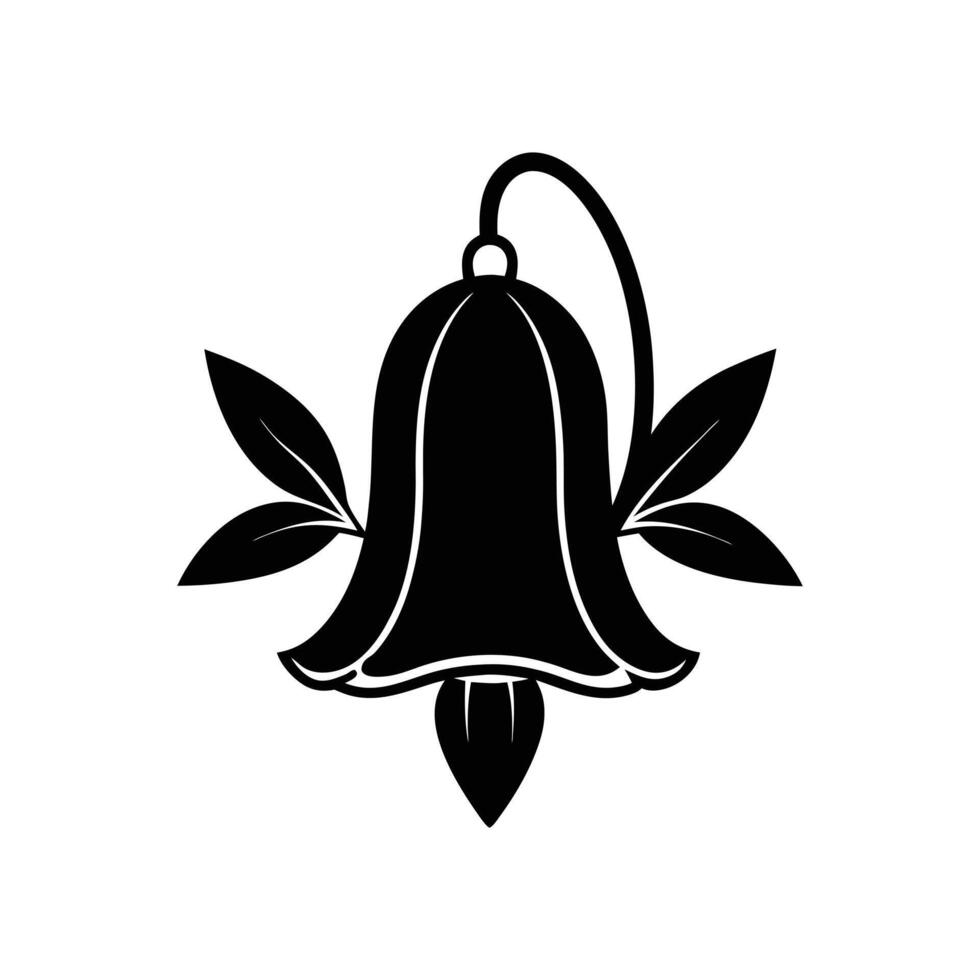 bluebell icon, flower silhouette illustration vector