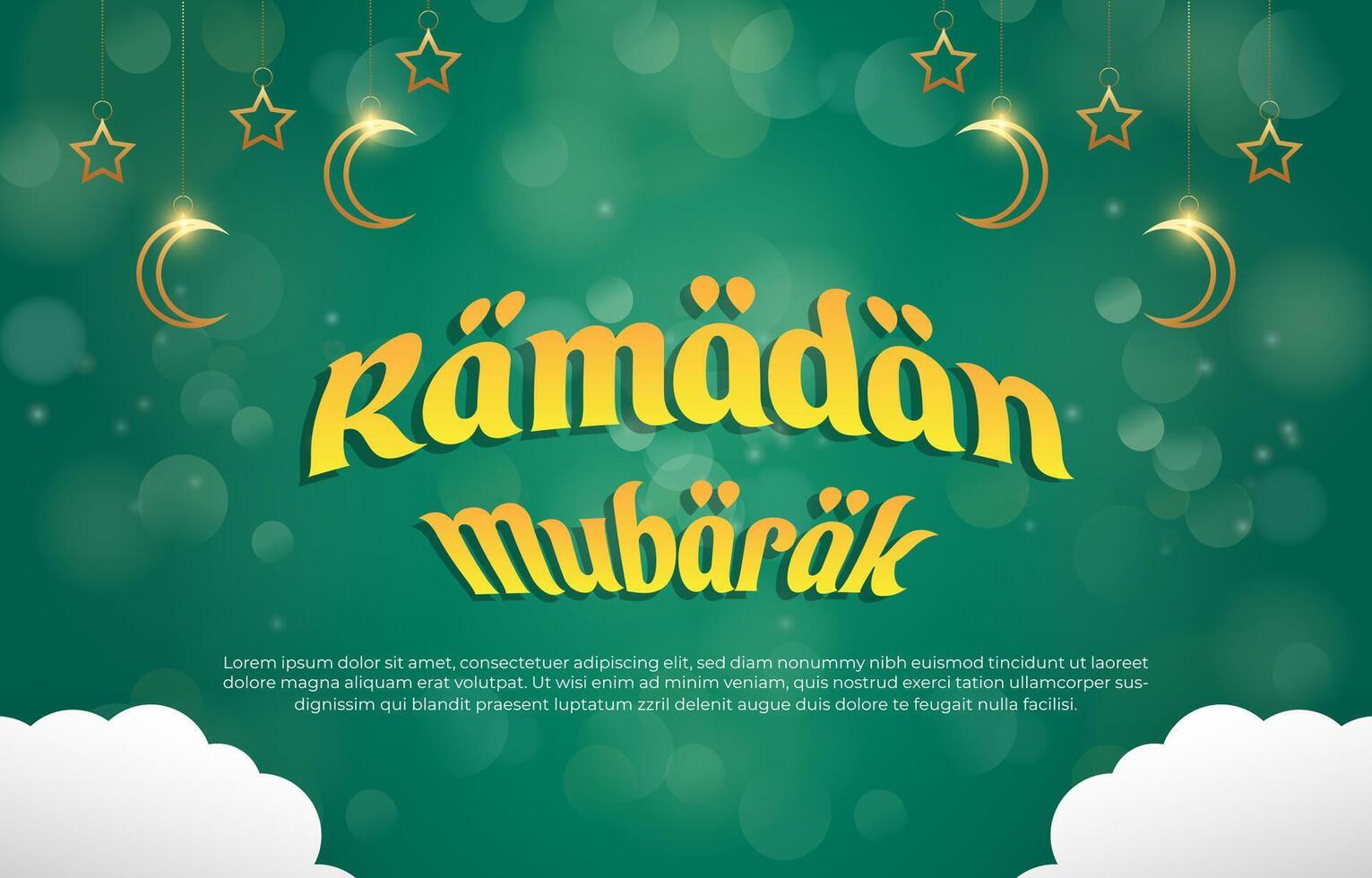 ramadan mubarak 2025 template banner with beautiful islamic ornament with green background design 06 vector