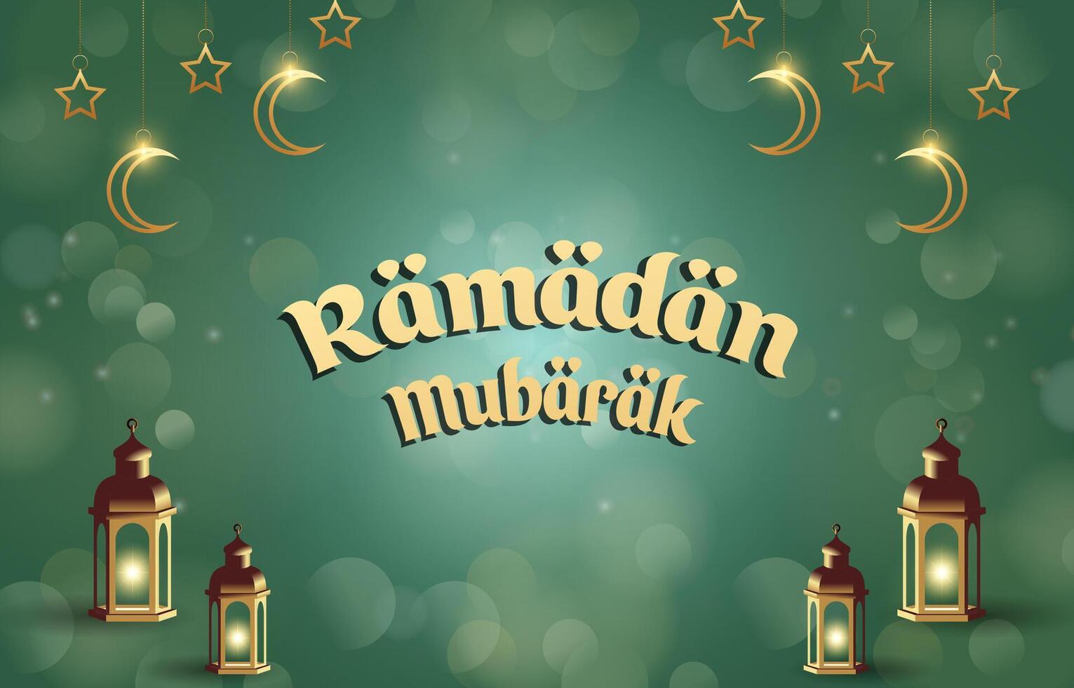 happy ramadan mubarak 2025 template banner with beautiful islamic ornament with green background design 03 vector