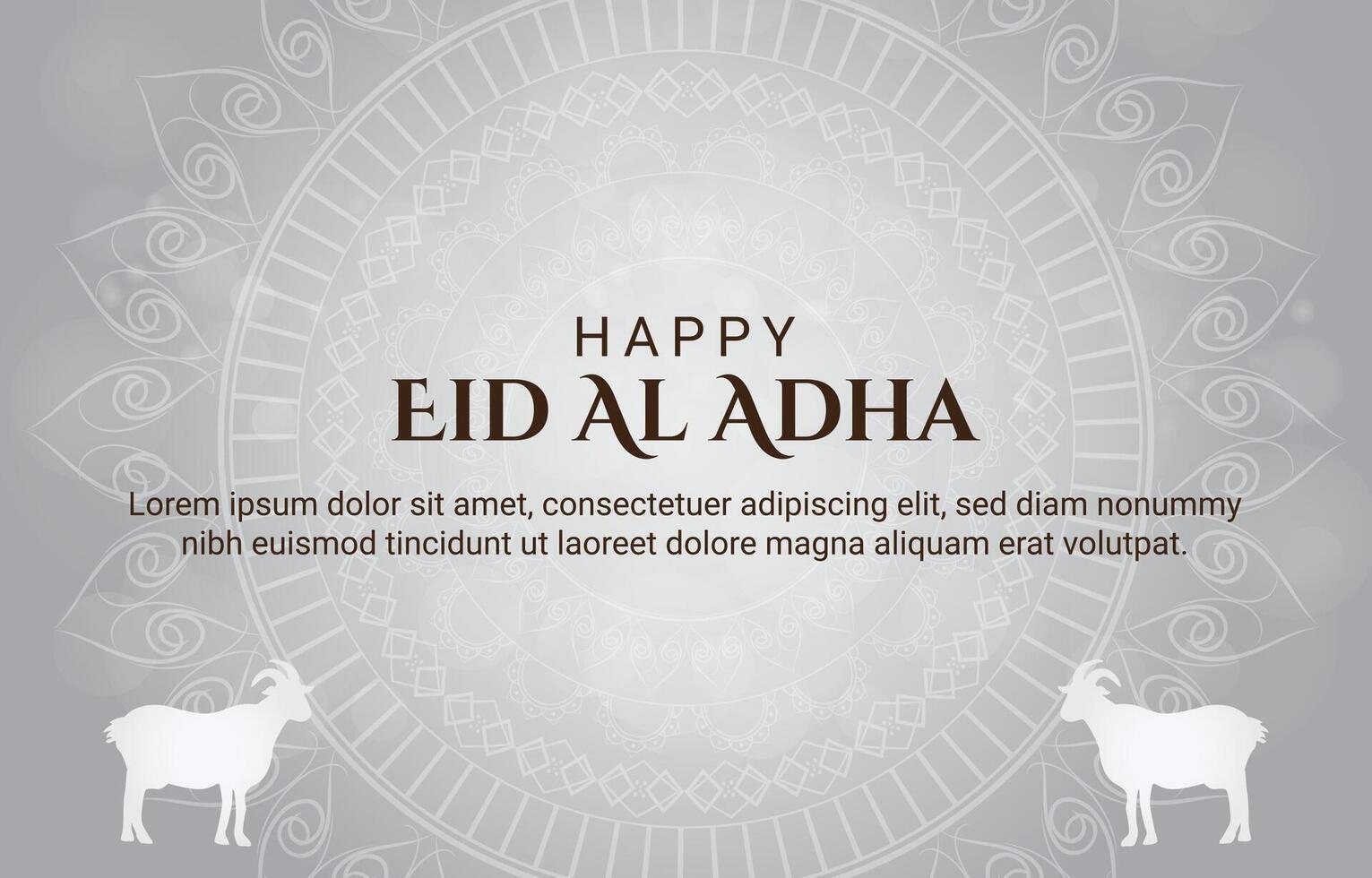 happy eid al adha template banner with abstract gradient white background design vector