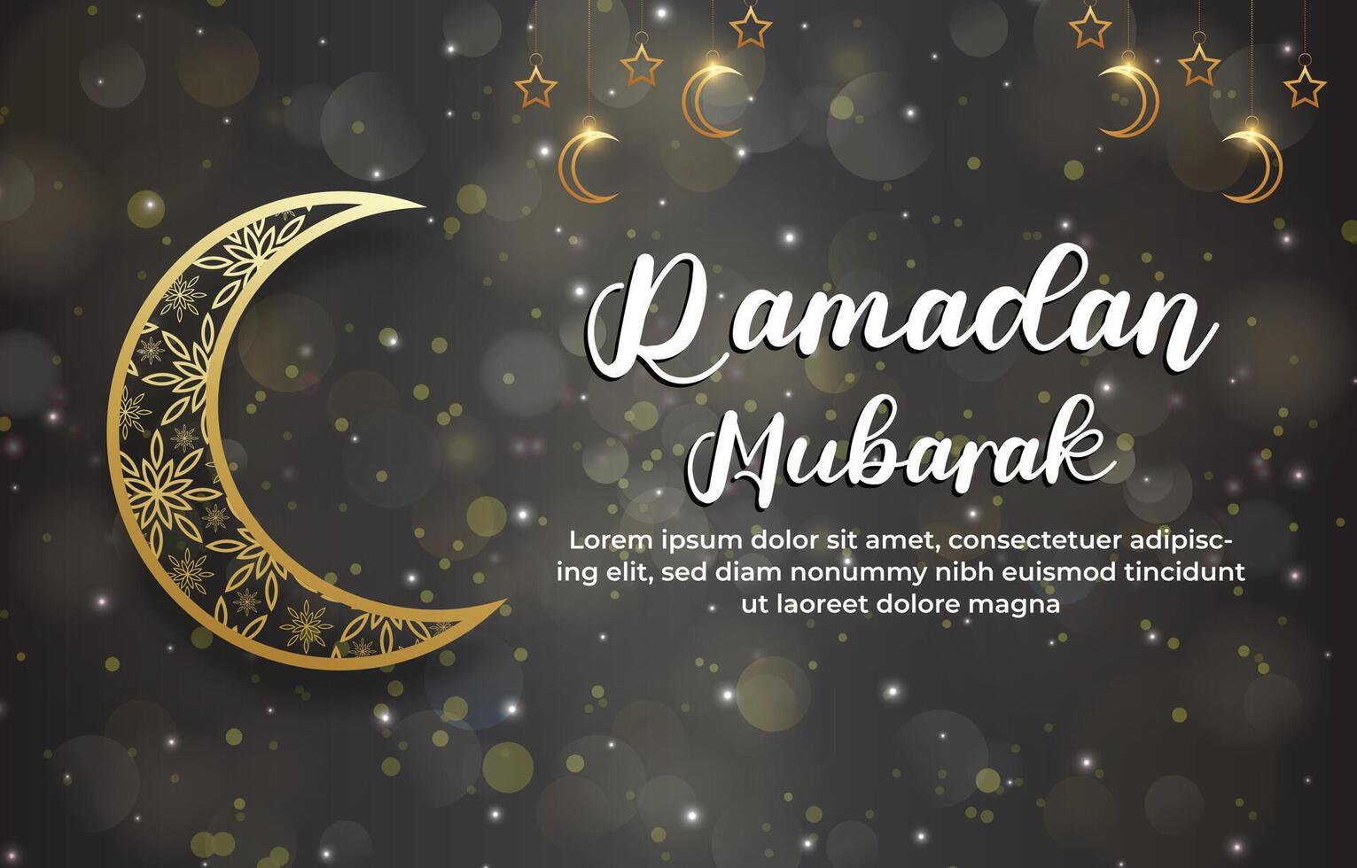 ramadan mubarak 2025 template banner with beautiful islamic ornament with grey background design 041 vector