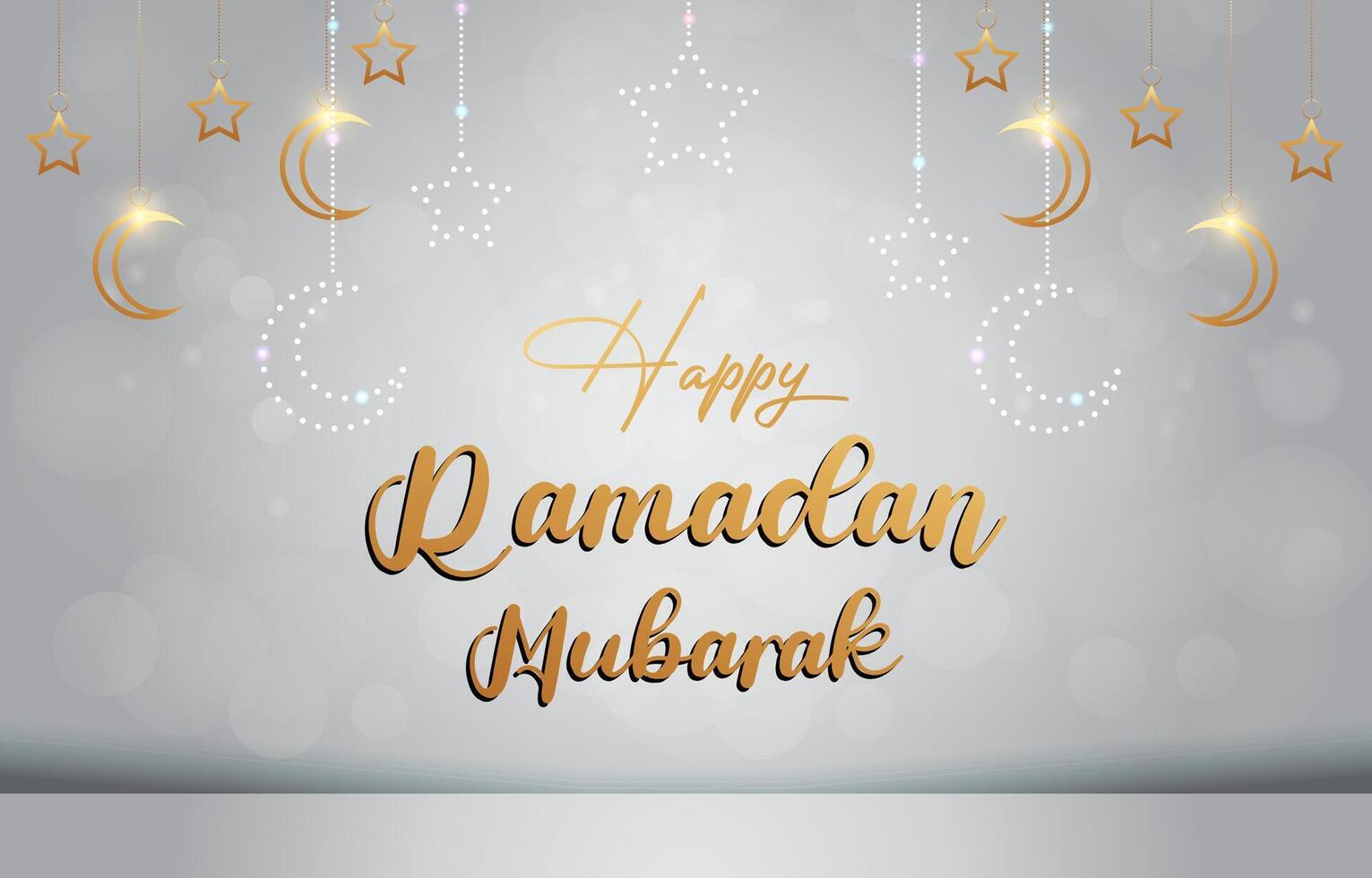 happy ramadan kareem 2025 template banner with beautiful islamic ornament with white background design vector