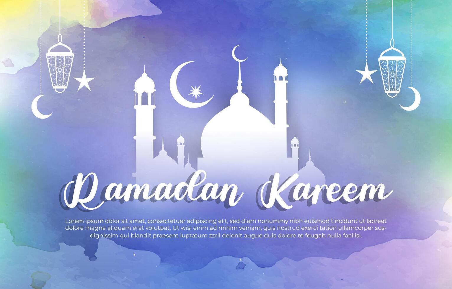 ramadan mubarak 2025 template banner with beautiful islamic ornament with colorful background design 043 vector