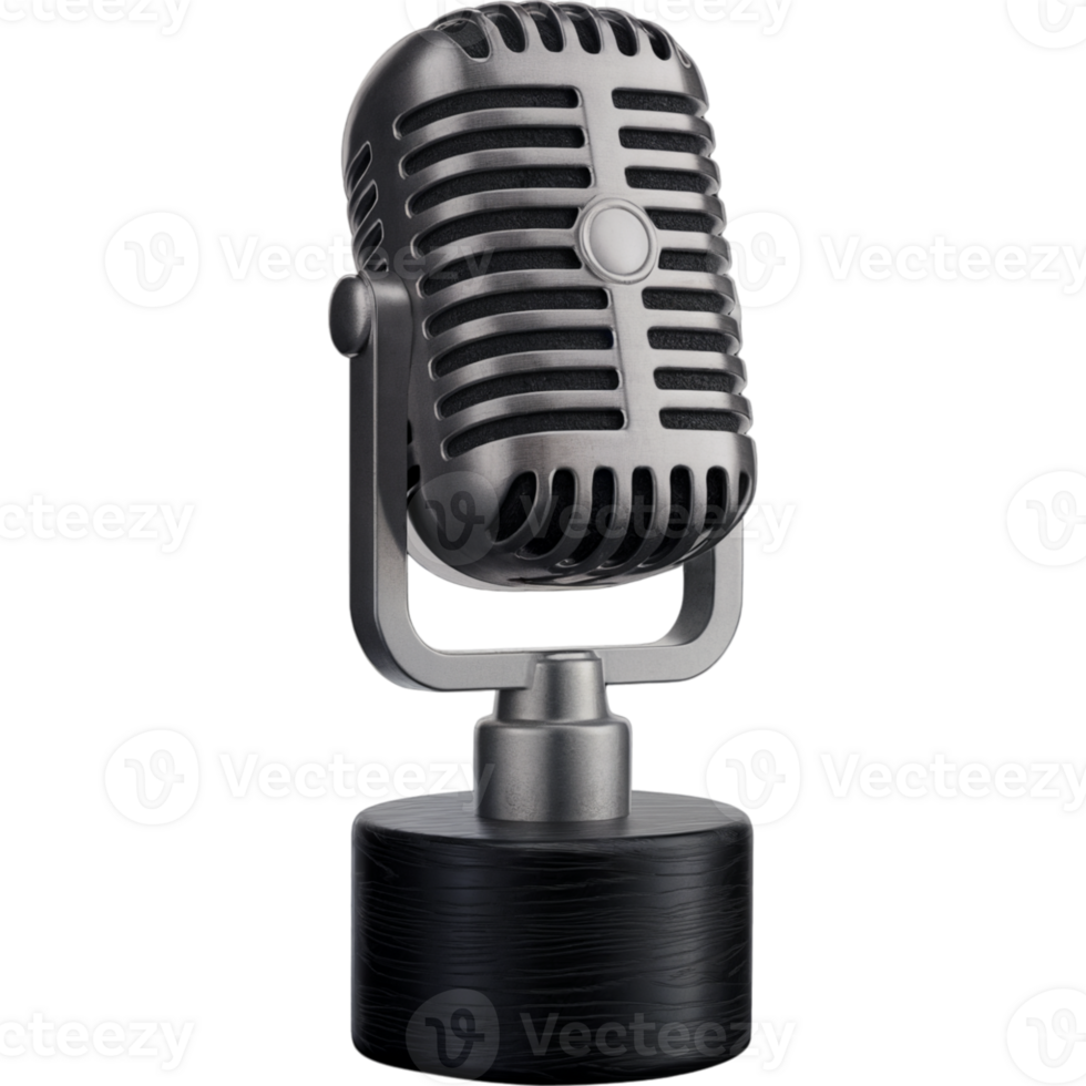 Microphone with a silver cord png