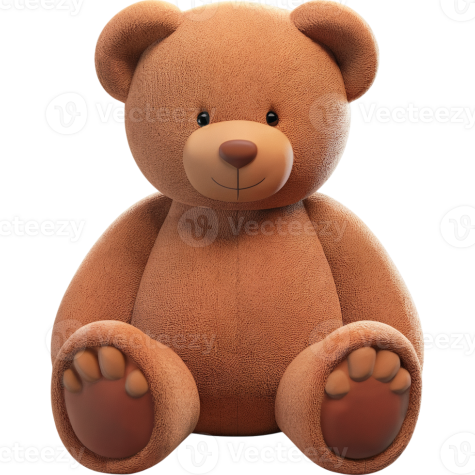 Brown Teddy Bear Soft Plush Look png