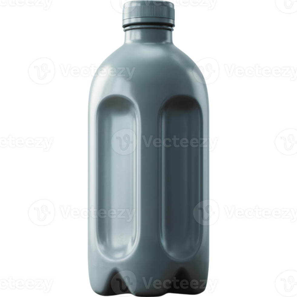 Clear plastic bottle with a blue cap png