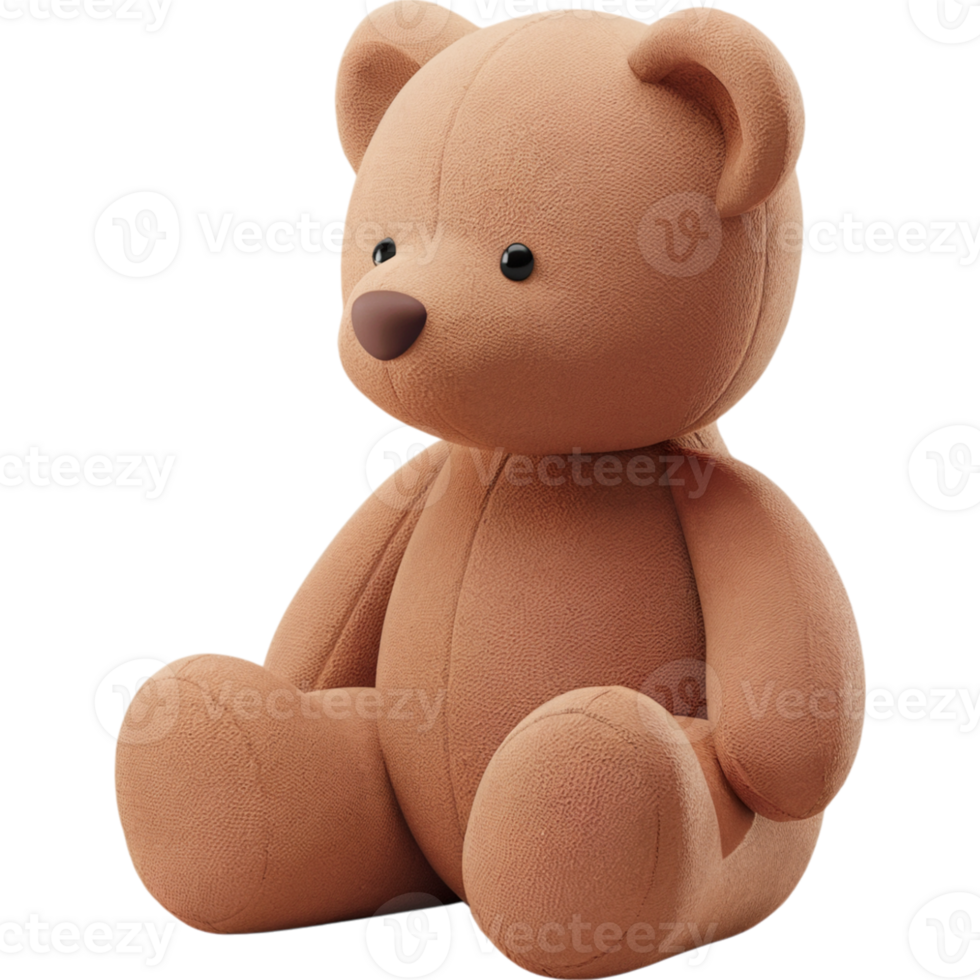 Brown Teddy Bear Sitting Pose png