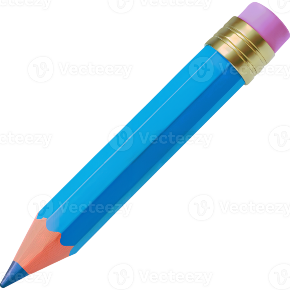 Sharp Blue Pencil Wooden Body png