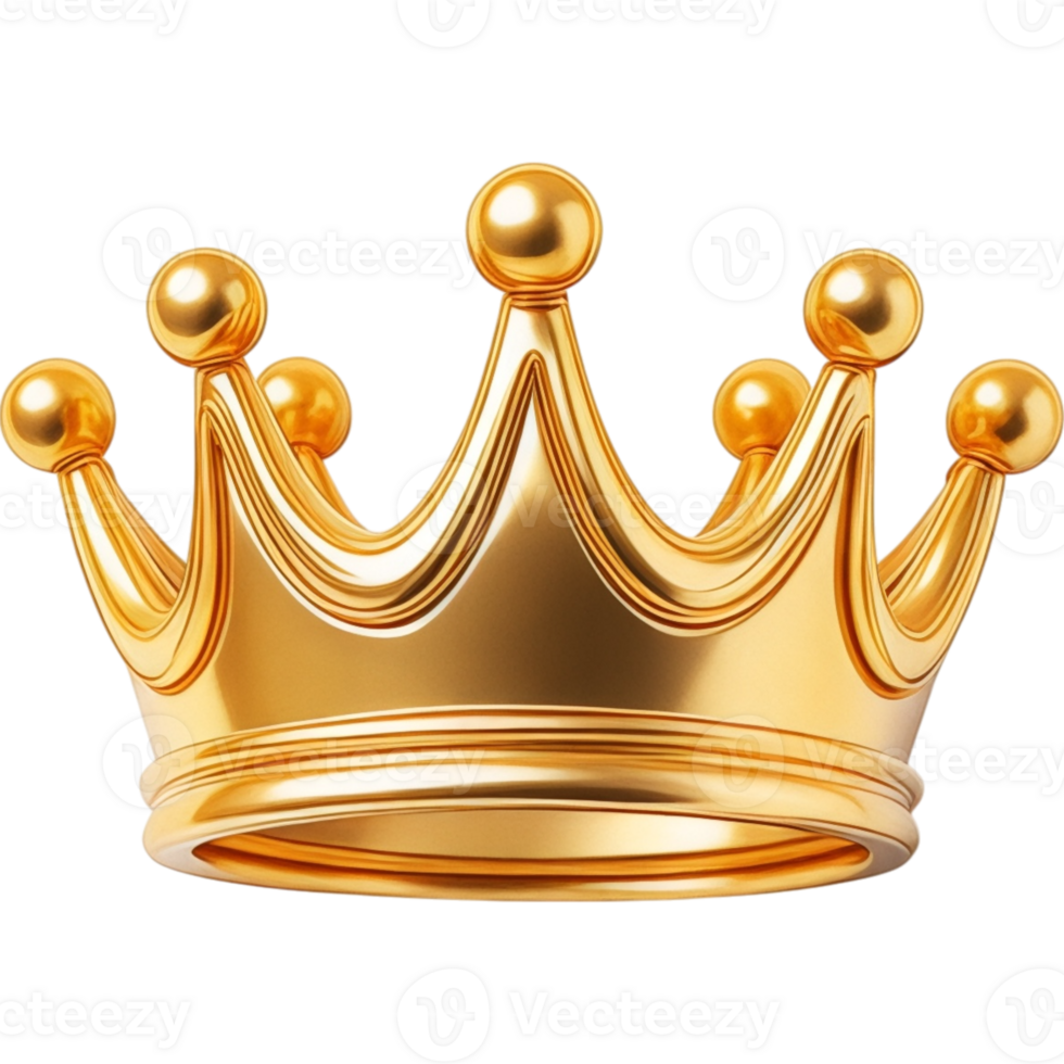 Gold crown with a gold base png