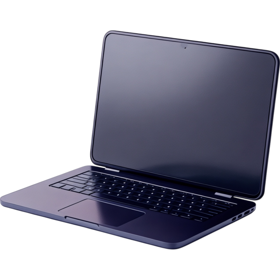 Laptop computer with a black screen png