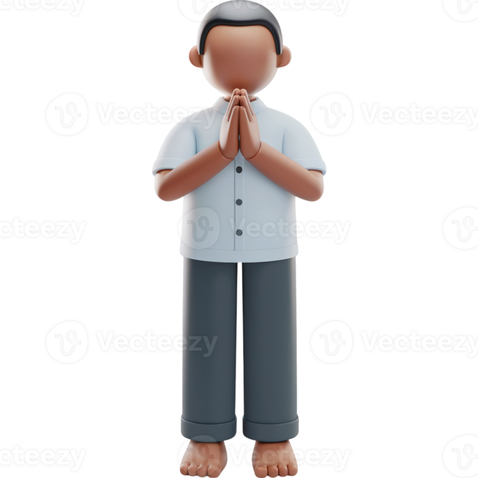 A man praying with his hands folded png