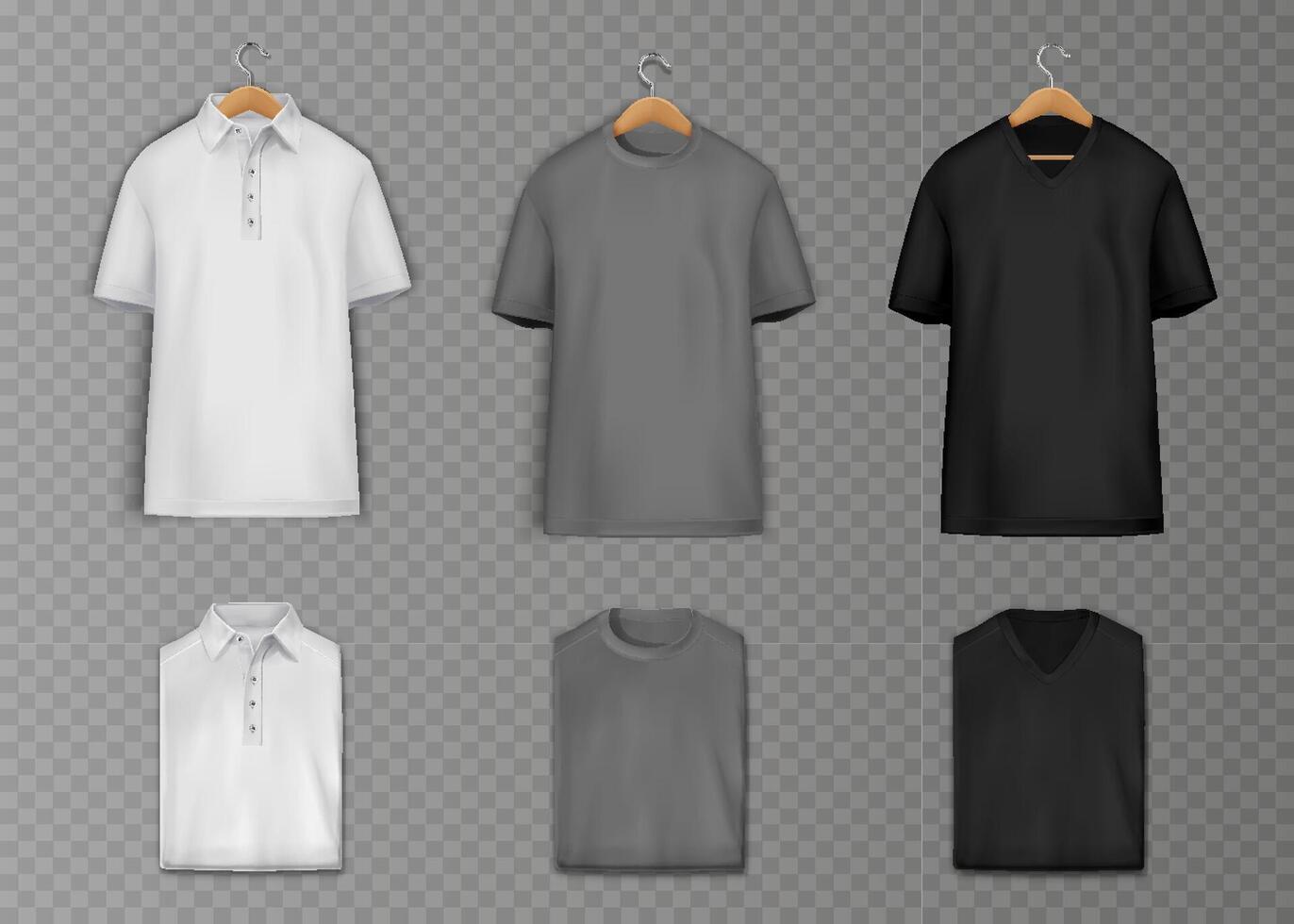 Stained T-shirts in realistic style vector