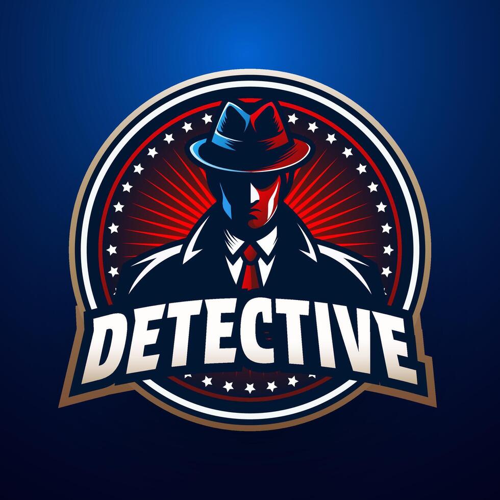 Detective agency badge in gradient style vector