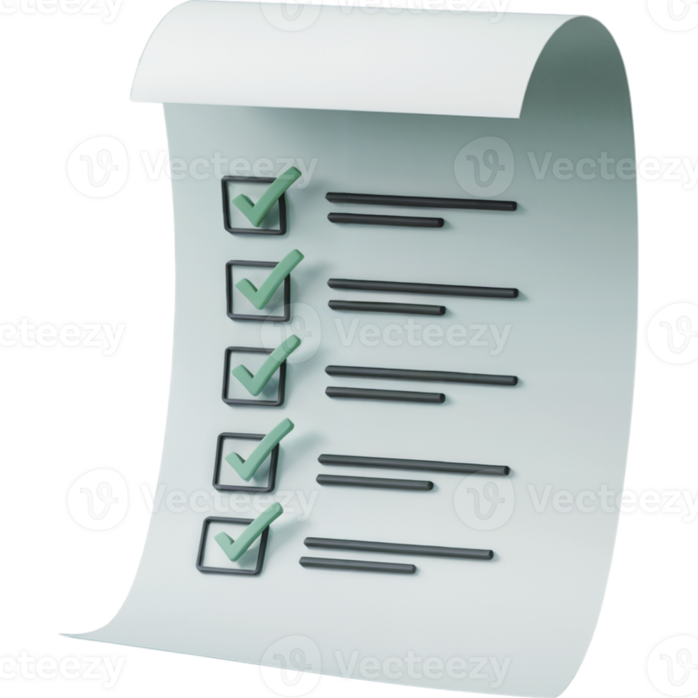 Check list with a green check mark on it png