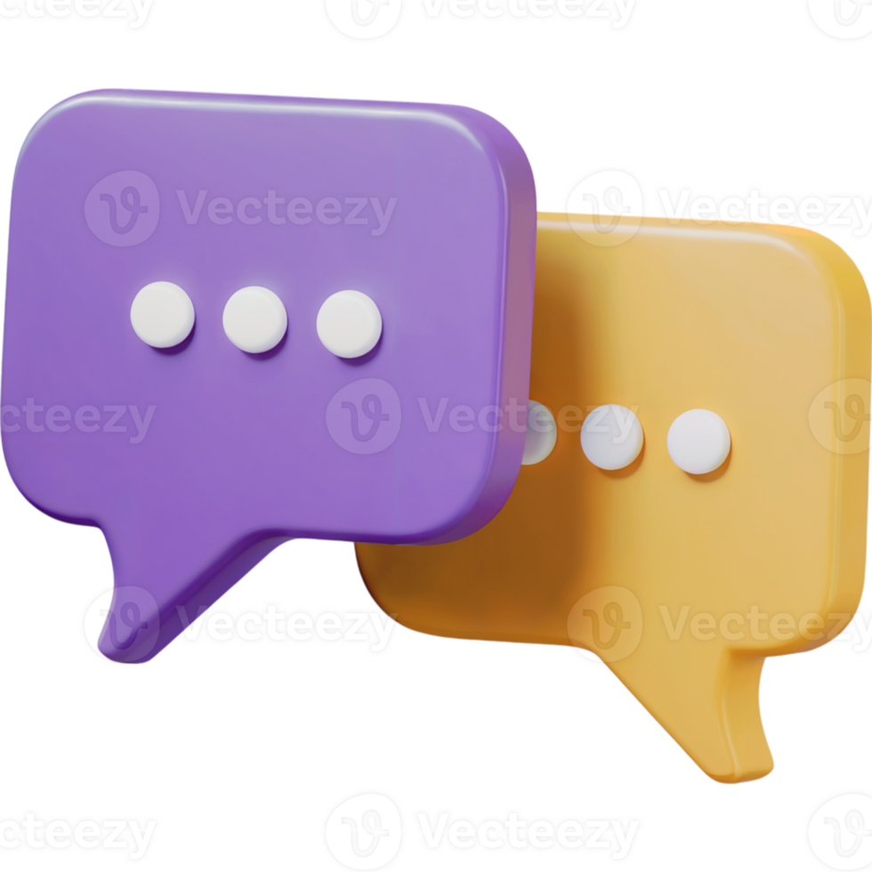 Purple and yellow speech bubbles png