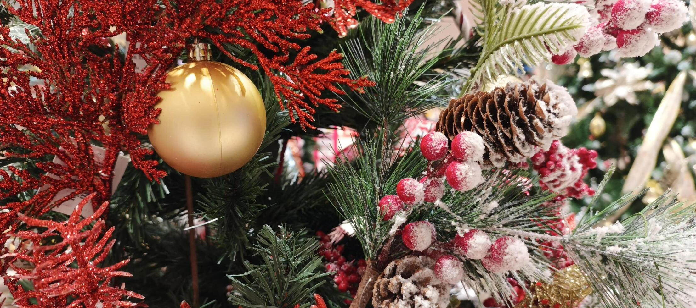 A close up of decoration for new year and christmas event. photo