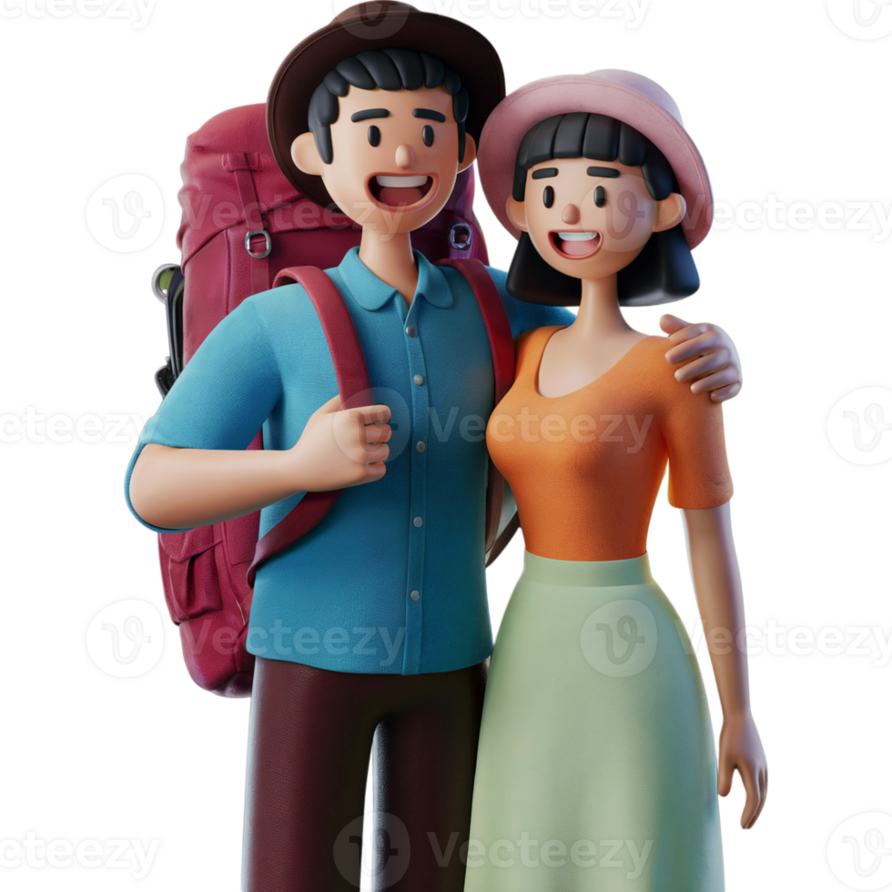 Man and woman are posing for a picture png