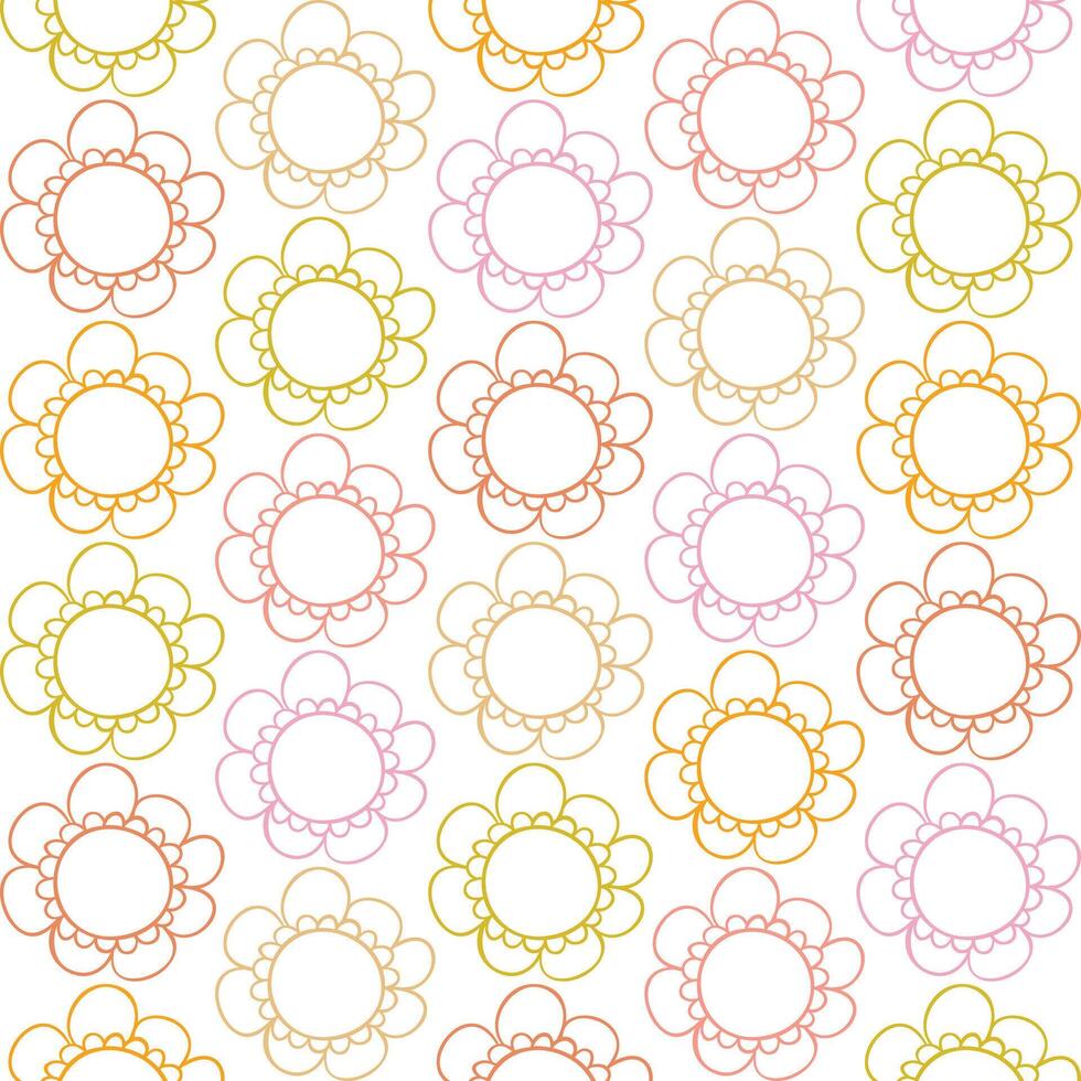 A pattern with colorful flowers on a white background vector