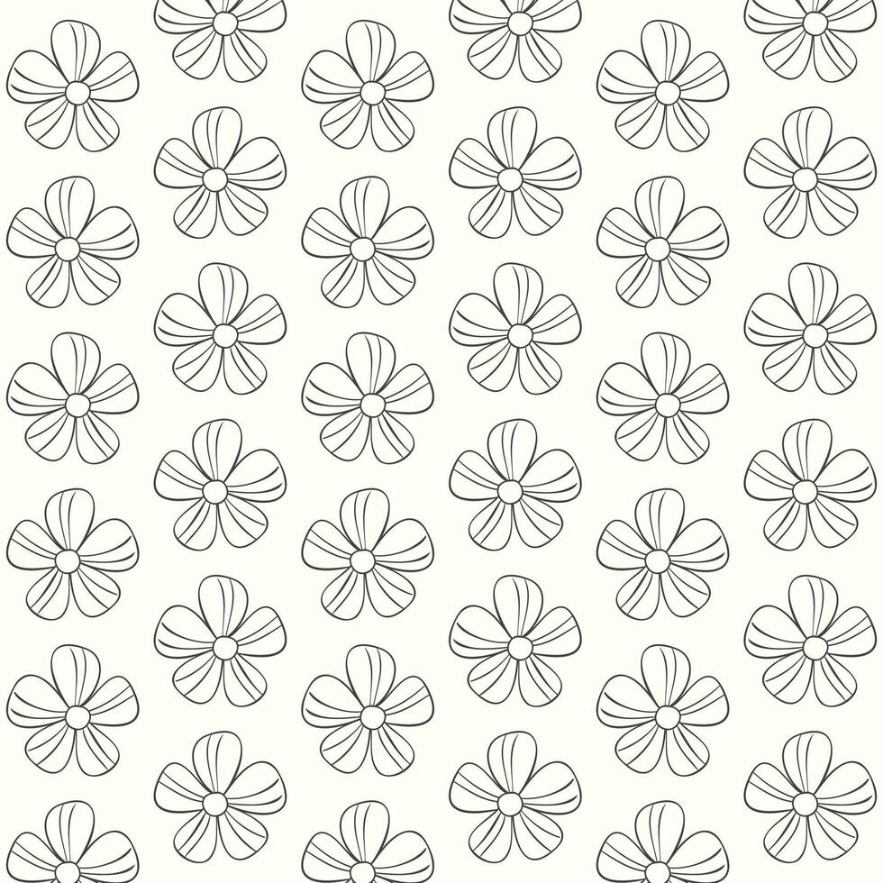 A black and white flower pattern vector
