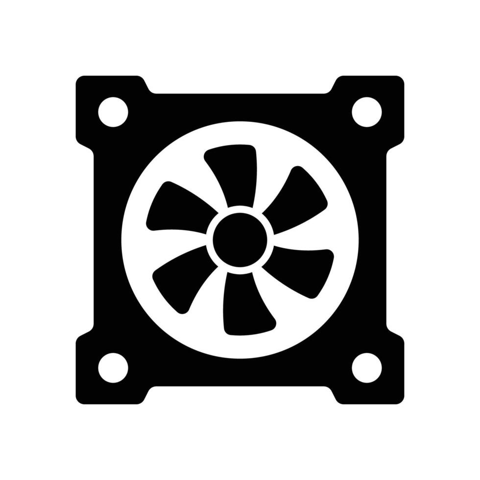 Minimalist CPU Cooler Icon Simple Yet Stunning vector