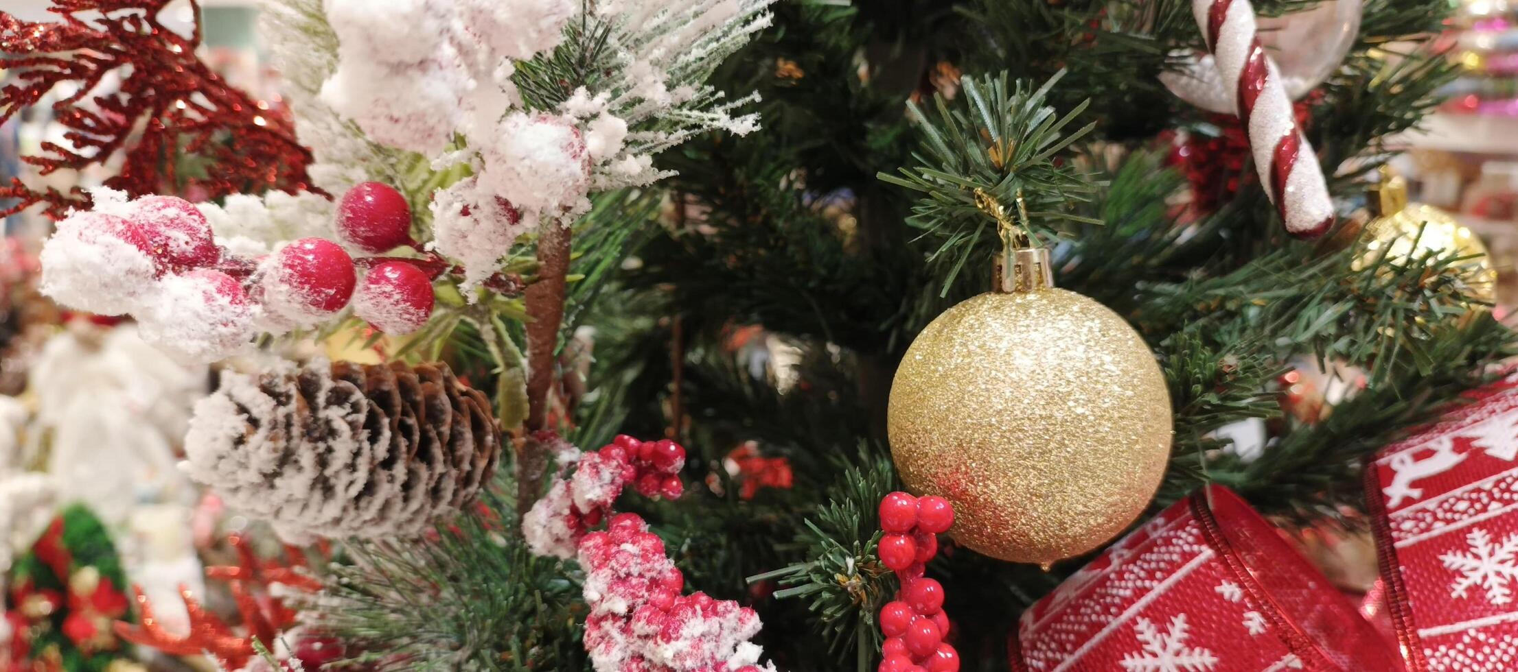 A close up of decoration for new year and christmas event. photo