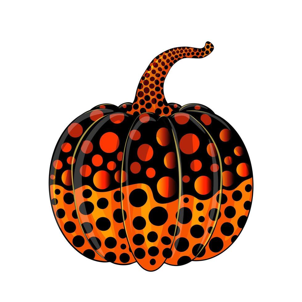 A pumpkin with polka dots on it vector