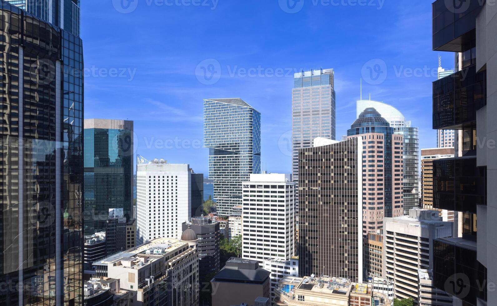 Australia scenic Sydney downtown skyline panorama and financial business center near Opera House photo