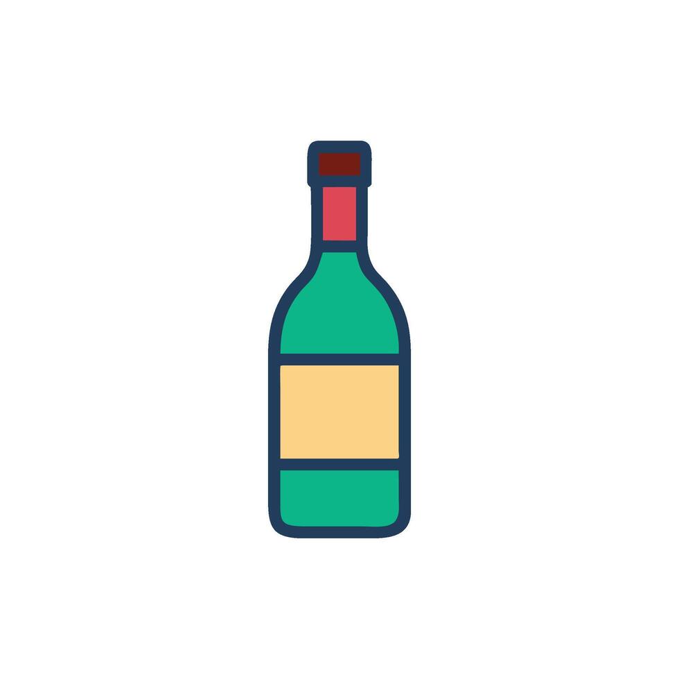 a bottle of wine on a white background vector