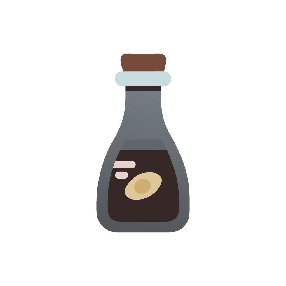 a bottle of soy sauce with an egg inside vector