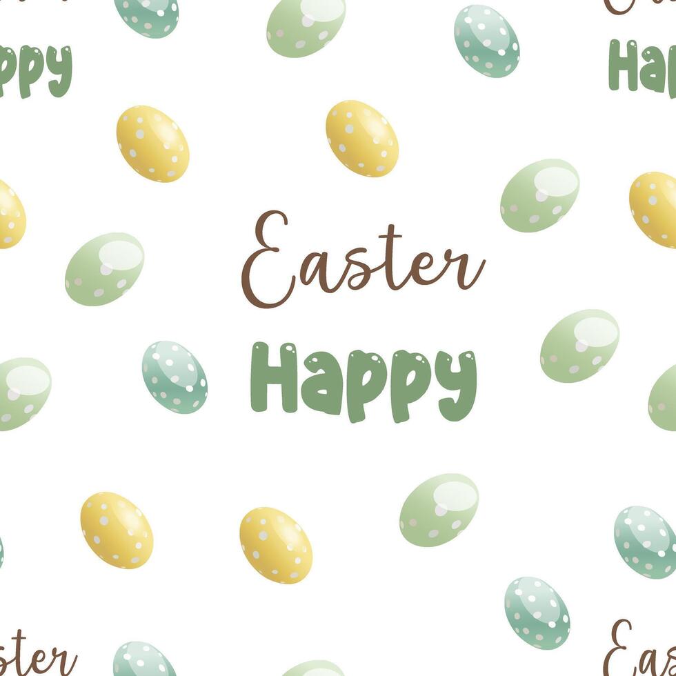 Easter happy seamless pattern with eggs vector