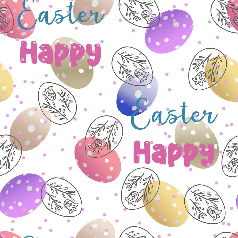 Easter happy happy seamless pattern vector