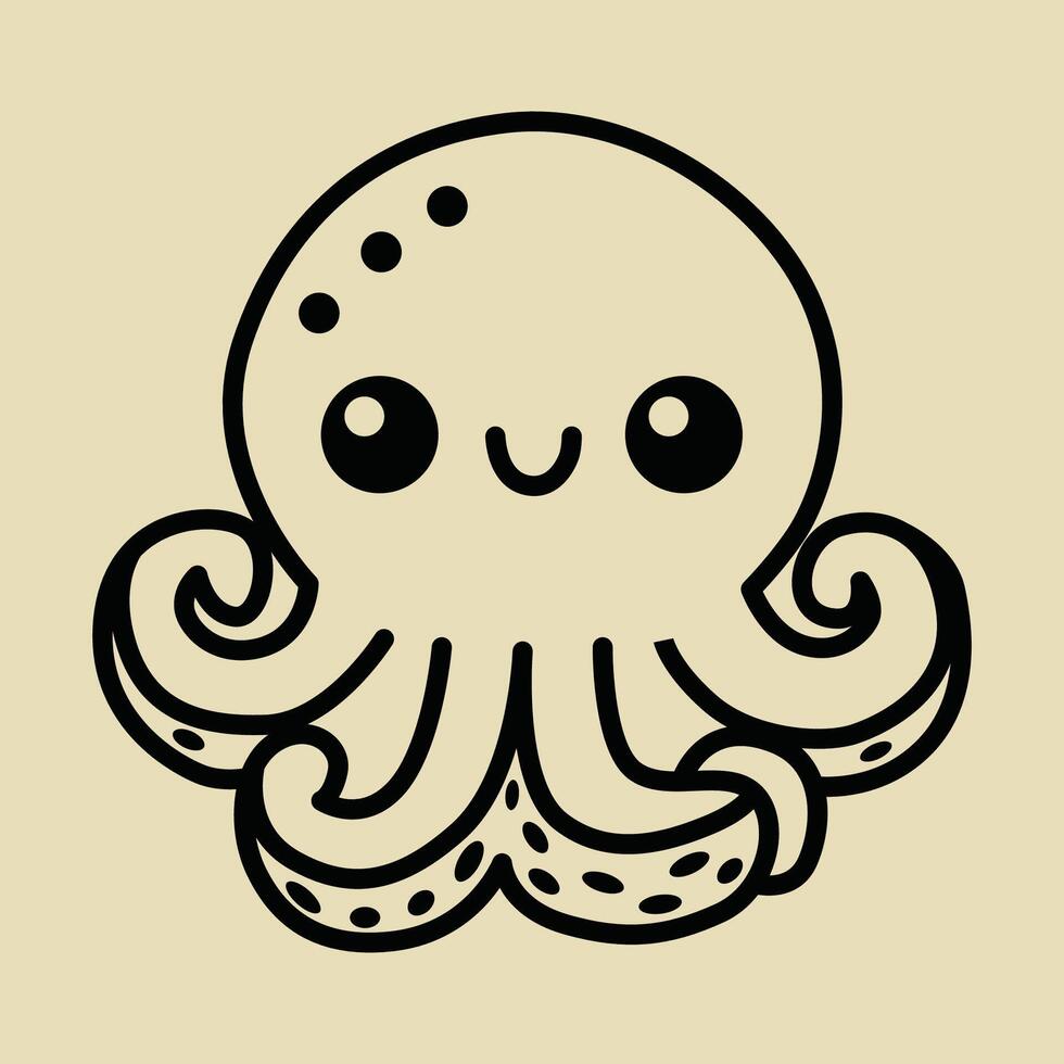 cute octopus illustration vector