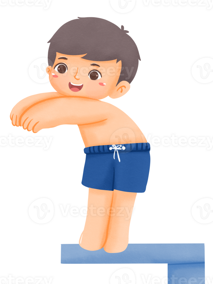 Boy diving into the pool png