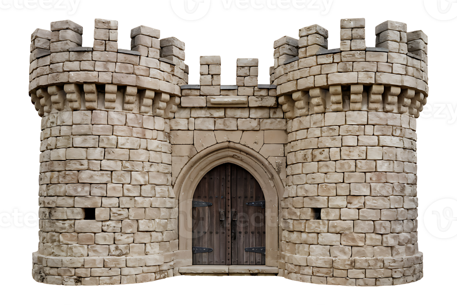 Majestic Medieval Castle Gatehouse Entrance isolated on transparent background png