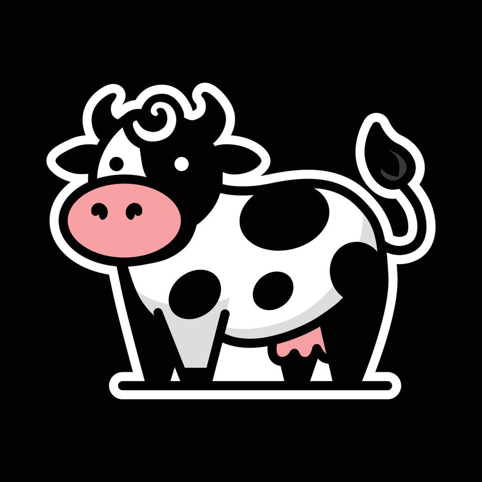 cute cow illustration vector