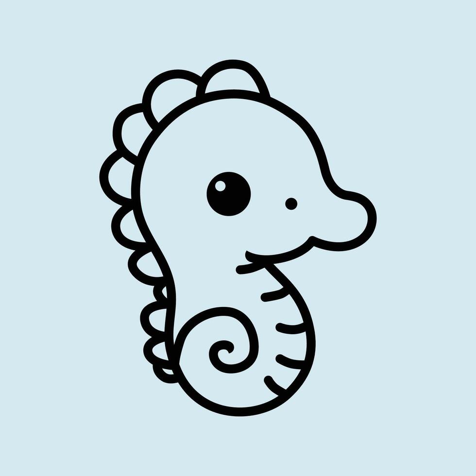 Cute Sea Horse Illustration vector