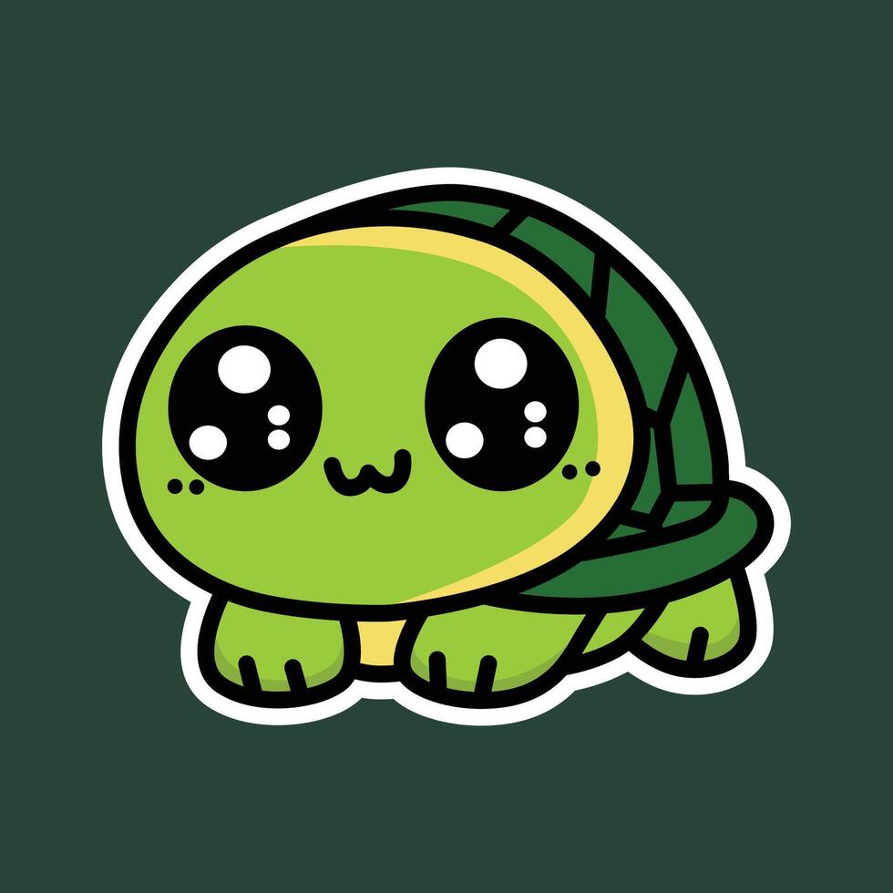 cute turtle illustration vector