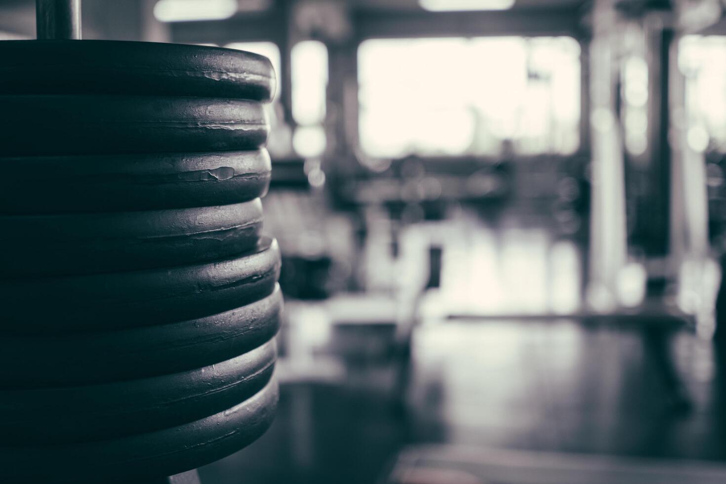 Row of dumbbells background in the fitness photo