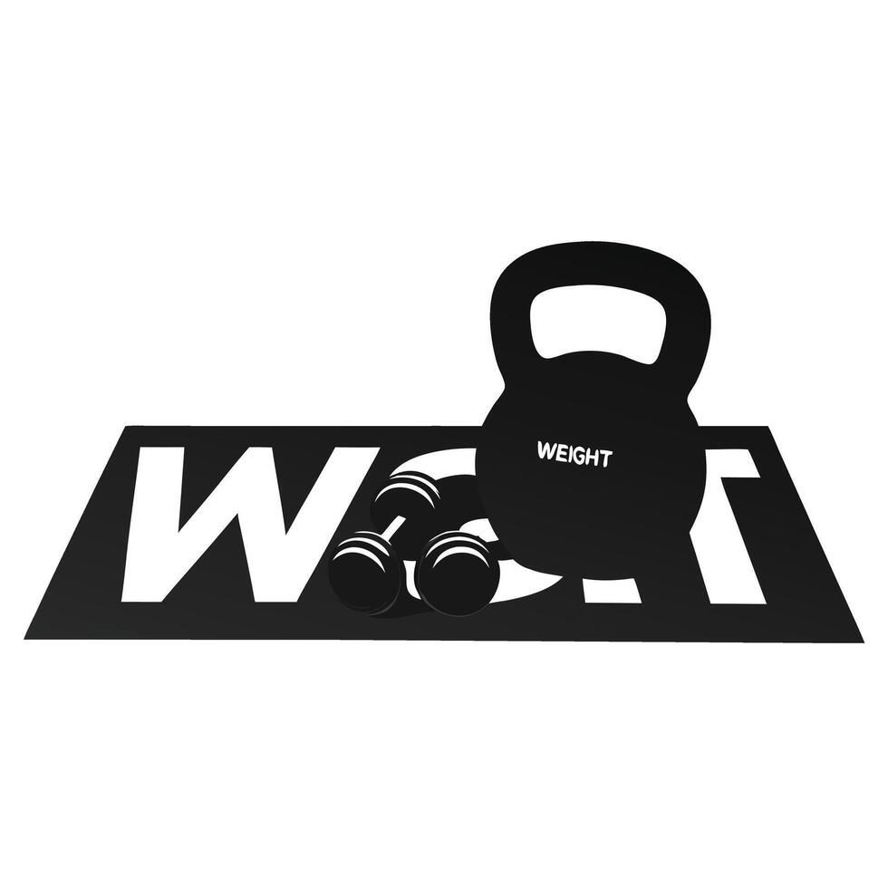 Kettlebell and Dumbbells Set for Home Gym Fitness Workouts vector