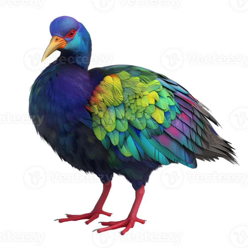 Nicobar pigeon with colorful iridescent feathers isolated on transparent background png