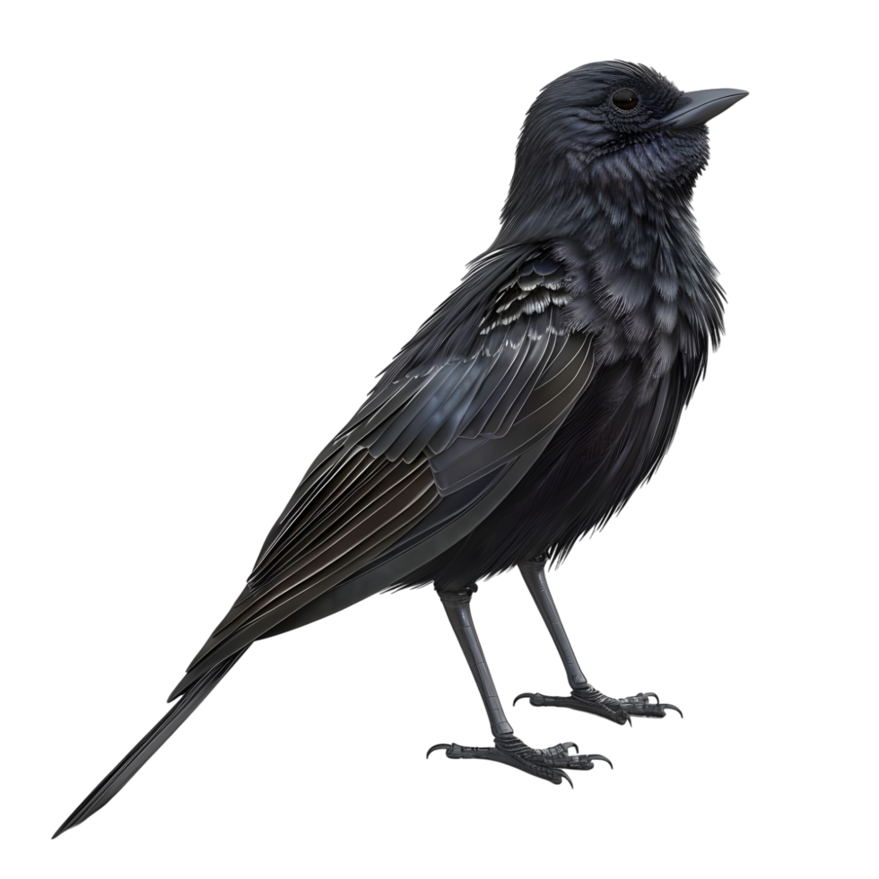 Blackbird standing on the ground isolated on transparent background png