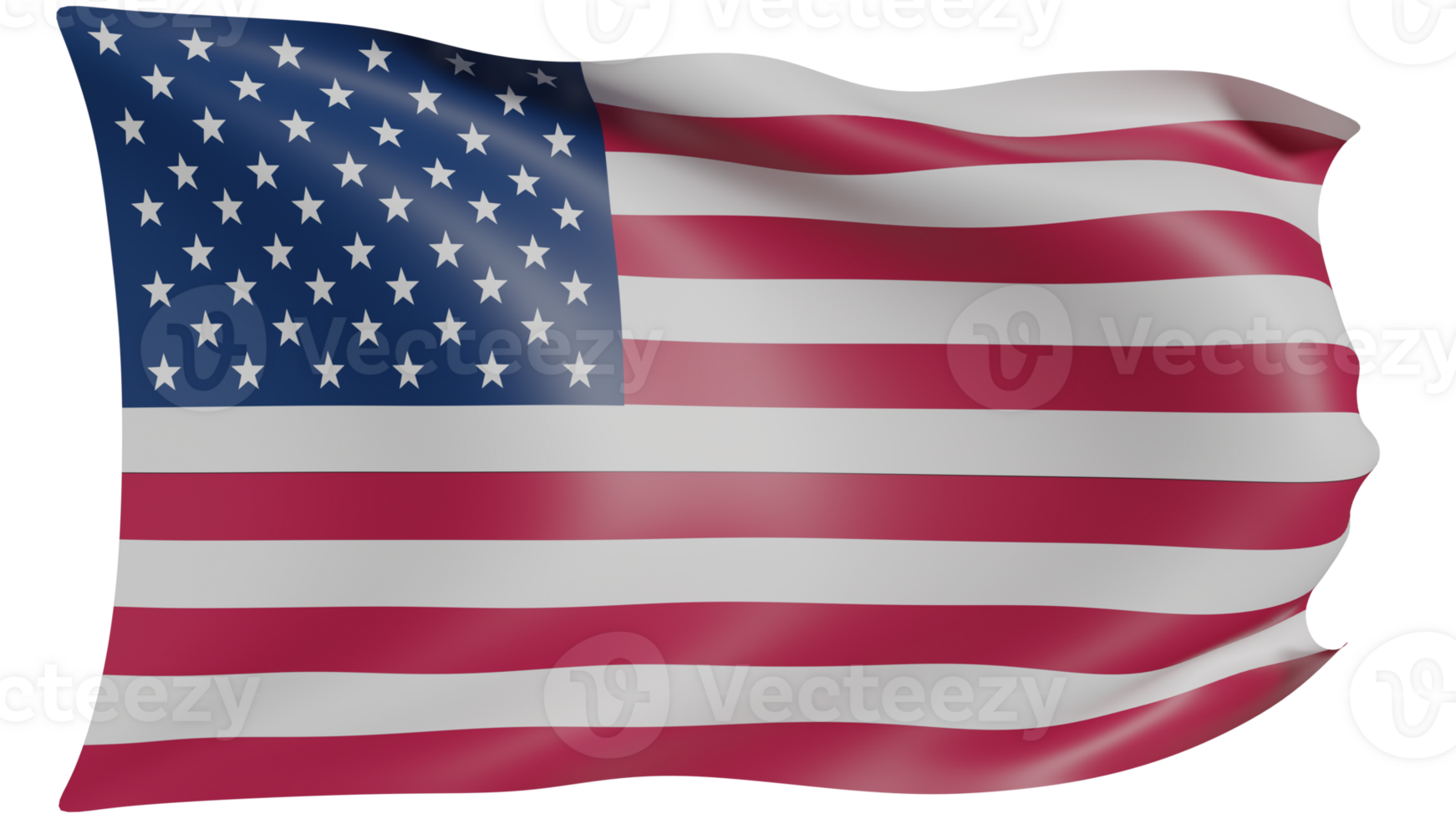 Flag of the United States showcasing iconic stars and stripes design. Represents patriotism, pride, and unity. Perfect for themes of independence, freedom, and national celebrations. Smooth wave flag png