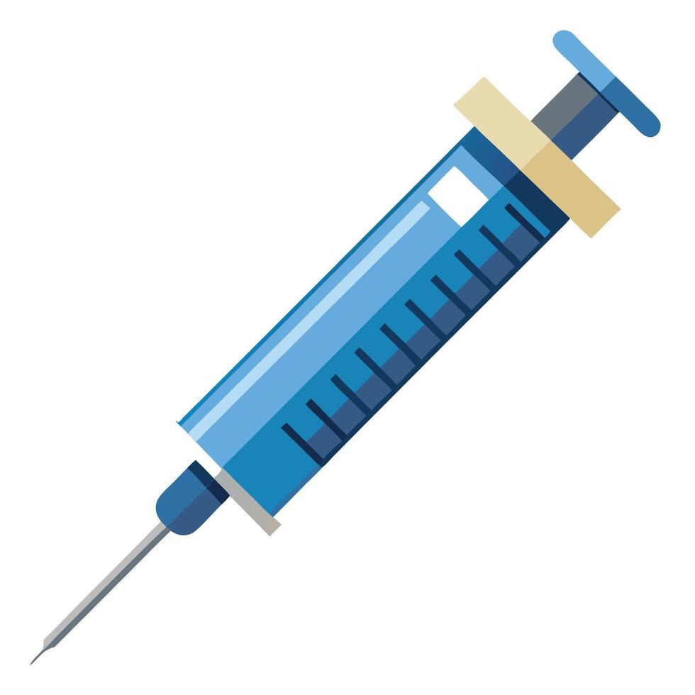 Medical syringe isolated on white background for clinical use vector