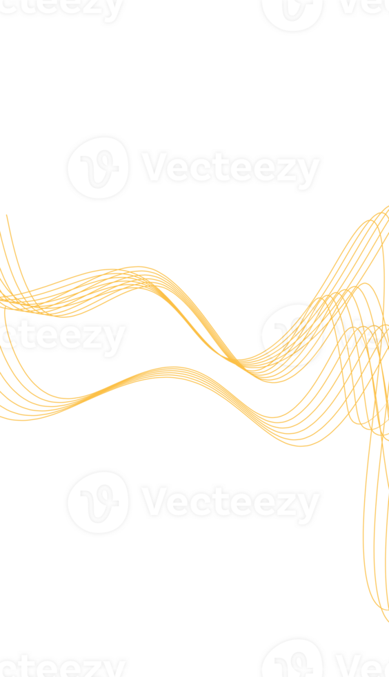 Luxury gold line wave design png