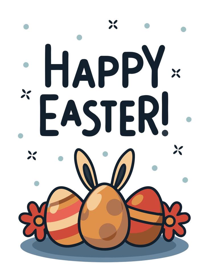 Celebrate Easter with colorful eggs and festive decorations vector