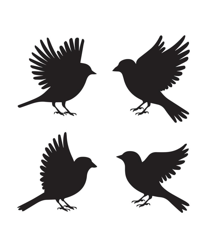 Flying Sparrow Silhouettes for Modern Graphic Design Projects vector