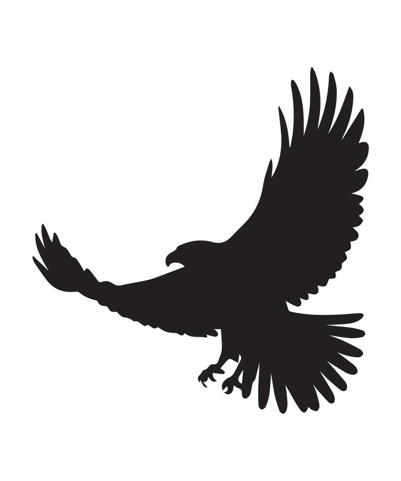 a black bird with a black silhouette of a bird in the sky. vector